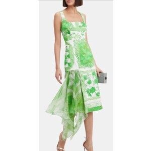 Silvia Tcherassi Agnetha Dress Size S Print Green White Women's